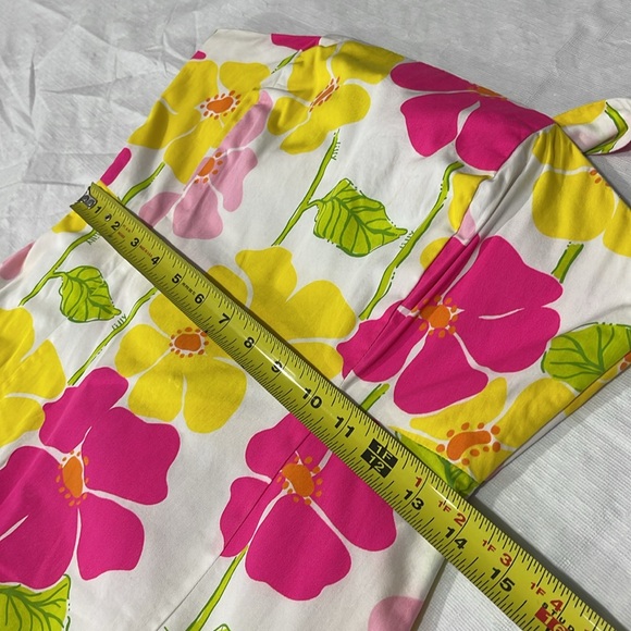 Lilly Pulitzer vintage Strapless A-Line Dress Yellow Pink size 4 floral pattern - Picture 13 of 16